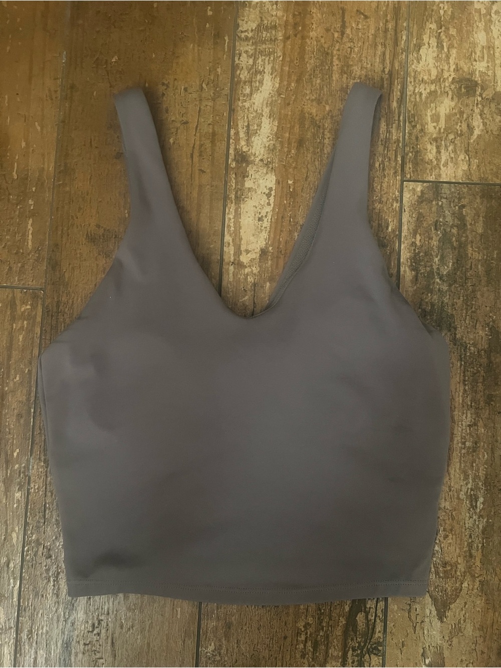 All In Motion V-Neck Ribbed Athletic Crop Tank | Women’s Small | Taupe - Picture 3 of 9